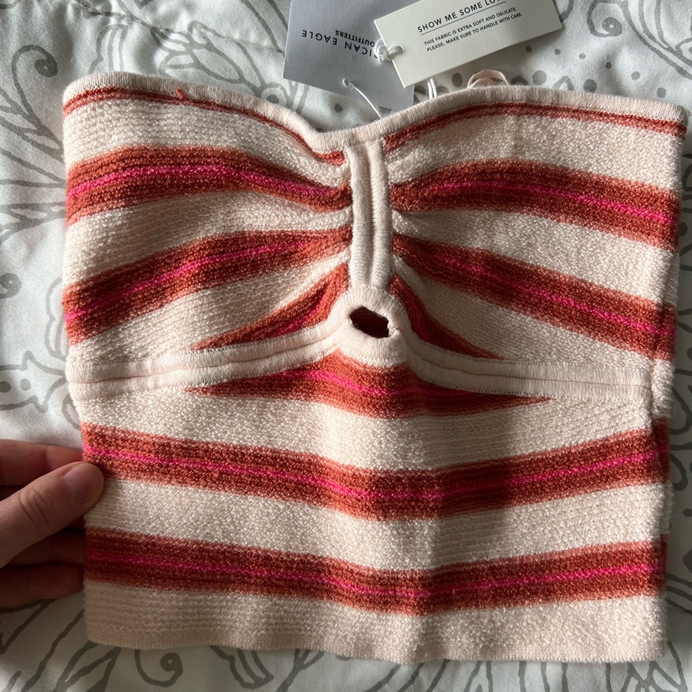 NWT Terry Striped Tube Top